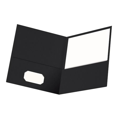 Oxford Doppeltaschenmappe, Briefgröße, 25 Stück pro Box 8-1/2 x 11" Schwarz von Oxford
