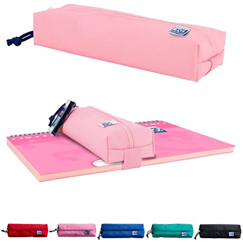 Oxford Federmäppchen für Mädchen und Jungen, Federmappe Pink mit Gummiband, Etui rechteckig 22cm von Oxford