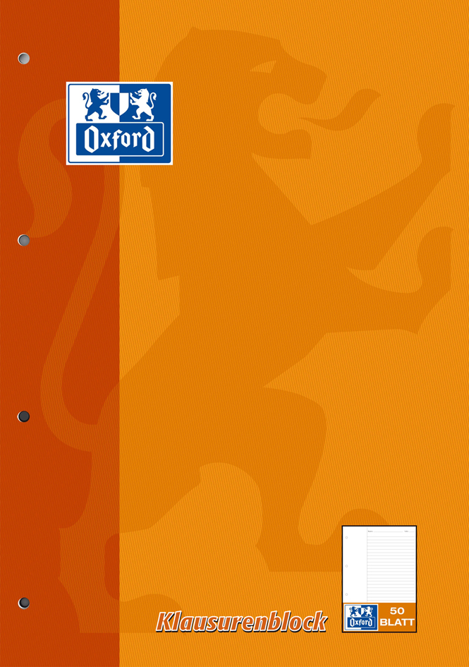 Oxford Klausurenblock, DIN A4, 50 Blatt, liniert von Oxford