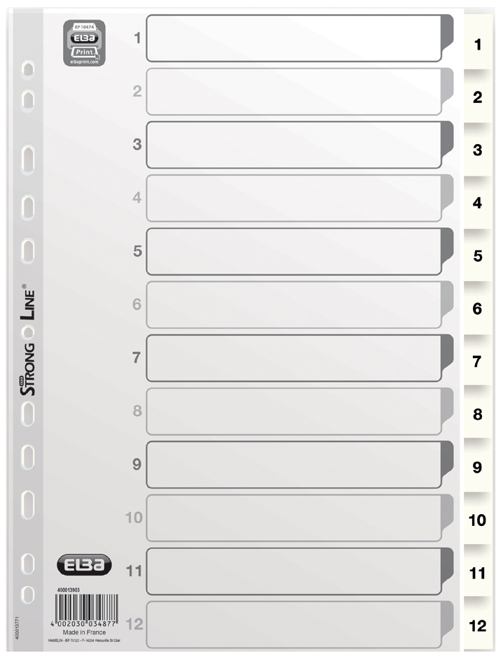 Oxford Kunststoff-Register, Zahlen, DIN A4, weiß, 5-teilig von Oxford