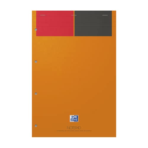 Oxford Notepad Interantional A4 Briefblock, liniert, 160 Seiten, 4fach gelocht von Oxford