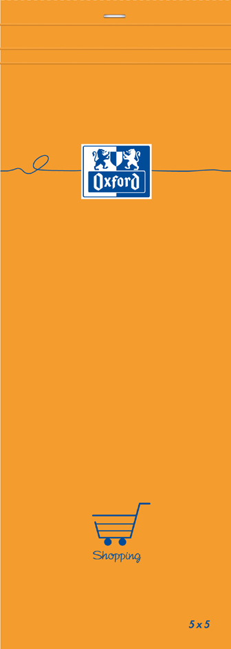 Oxford Notizblock, 74 x 210 mm, kariert, 80 Blatt, orange von Oxford