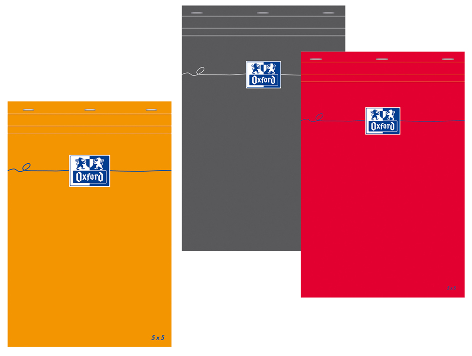 Oxford Notizblock, DIN A4, kariert, 80 Blatt, grau Oxford Notizblock, DIN A4, kariert, 80 Blatt, grau von Oxford