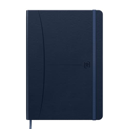 Oxford Notizbuch A5 liniert, Signature, 160 Seiten, Hardcover mit Kunstleder, blau, 1 Stück von Oxford