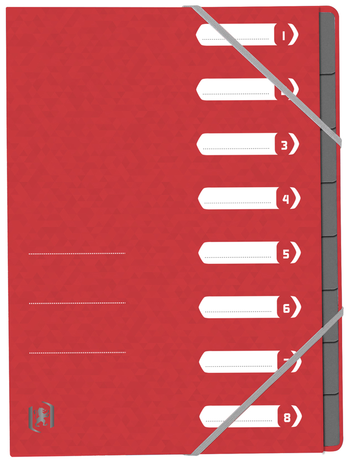 Oxford Ordnungsmappe Top File+, DIN A4, 8 Fächer, rot von Oxford