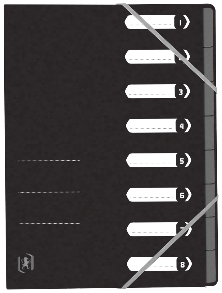 Oxford Ordnungsmappe Top File+, DIN A4, 8 Fächer, schwarz von Oxford