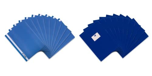 Oxford Schnellhefter und Heftumschlag in A4, Kunststoff, blau, jeweils 10 Stück Oxford Schnellhefter und Heftumschlag in A4, Kunststoff, blau, jeweils 10 Stück von Oxford