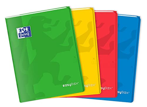 Oxford Schulheft, Easybook, 24 x 32 cm, kariert, 96 Seiten, 90 g, Umschlag aus Polypropylen, 4 Stück von Oxford