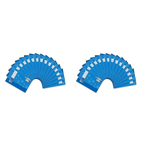 Oxford Schulheft A5, Lineatur 2, 16 Blatt, blau mit Tatzen, 15 Stück (Packung mit 2) von Oxford