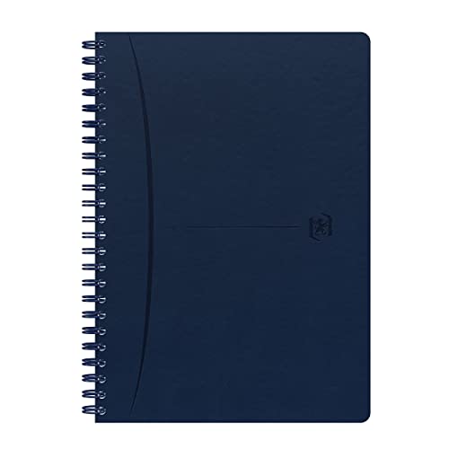 Oxford Signature Notizbuch A5 klein kariert 5mm Rand 160 Seiten vollgebunden Kunstleder blau von Oxford