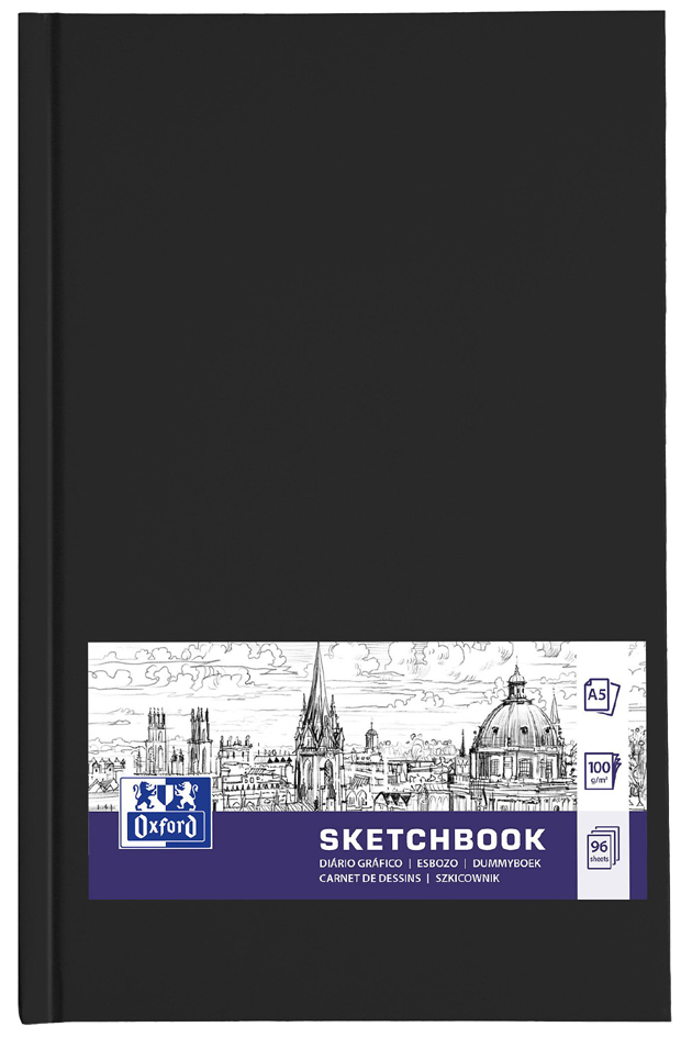 Oxford Skizzenbuch Hardcover, DIN A5, 96 Blatt, schwarz von Oxford