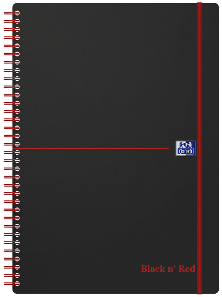 Oxford Spiralbuch Office , Black n,  Red, , DIN A4, liniert, PP von Oxford