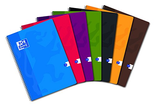 Oxford Spiralheft, A4, 21 x 29,7 cm, 100 Seiten, große Karos, 90 g, verschiedene Farben, 10 Stück Oxford Spiralheft, A4, 21 x 29,7 cm, 100 Seiten, große Karos, 90 g, verschiedene Farben, 10 Stück von Oxford