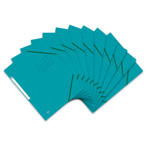 Oxford Top File + Eckspannermappe A4, extrastark aus Karton, aqua blau, 10er Pack von Oxford