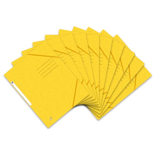 Oxford Top File + Eckspannermappe A4, extrastark aus Karton, gelb, 10er Pack von Oxford