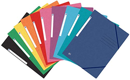 Oxford Top File + Eckspannermappe A4, extrastark aus Karton, sortiert 10 Farben, 25er Pack von Oxford