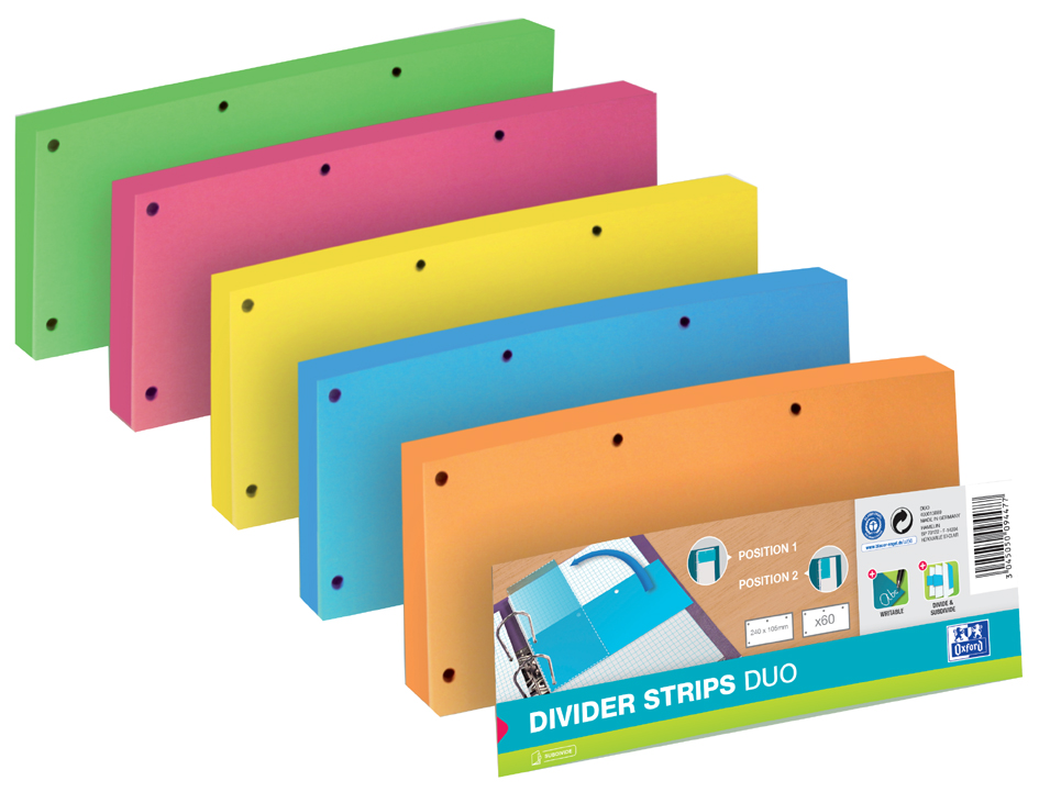 Oxford Trennstreifen Duo, aus Karton, 240 x 105 mm, blau Oxford Trennstreifen Duo, aus Karton, 240 x 105 mm, blau von Oxford