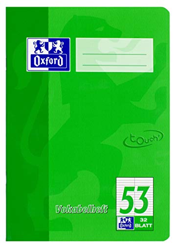 Oxford Vokabelheft A5, Lineatur 53 (2 Spalten), 32 Blatt, grün, 10 Stück von Oxford