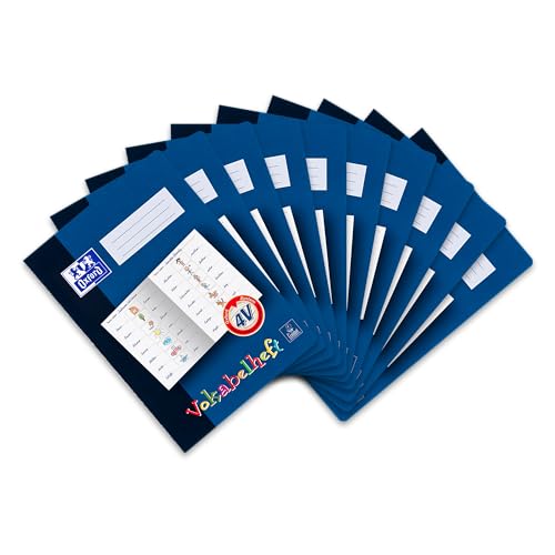 Oxford Vokabelheft mit Lernsystem, A4, 16 Blatt, Lineatur 4V, 10 Stück von Oxford