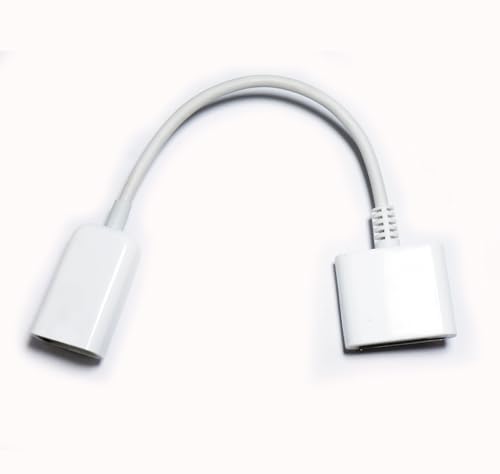 Oxherd 17,8 cm (7 Zoll) Dockingstation 30-polige Buchse auf USB 2.0 Buchse, Daten- und Ladekabel für Apple iPhone, iPad, unterstützt USB-Flash-Disk, Tastatur, Maus, Kartenleser, 18 cm, Schwarz / Weiß von Oxherd