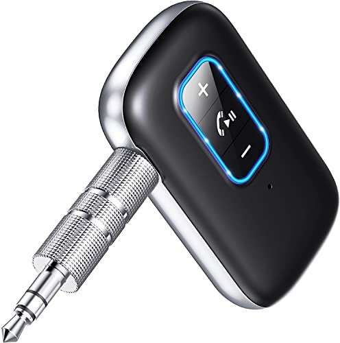 Bluetooth 5.3 Empfänger für Auto, Advance Noise Cancelling Bluetooth AUX Adapter, Bluetooth Musikempfänger für Home Stereo/Wired Kopfhörer/Freisprechanruf, 16H Akkulaufzeit, schwarz + Silber von Oxlaw