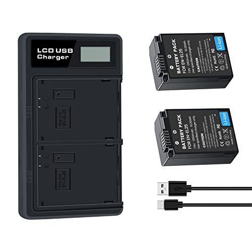 OYOMBA 2 Pack EN-EL25 Akku Kompatibel mit Nikon Z50, Z 50, Z fc, und Dual USB Ladegerät für Nikon ENEL25/EN-EL25a/4241 Akku, Nikon Z FC Spiegellose, Z Serie Digitalkamera OYOMBA 2 Pack EN-EL25 Akku Kompatibel mit Nikon Z50, Z 50, Z fc, und Dual USB Ladegerät für Nikon ENEL25/EN-EL25a/4241 Akku, Nikon Z FC Spiegellose, Z Serie Digitalkamera von Oyomba