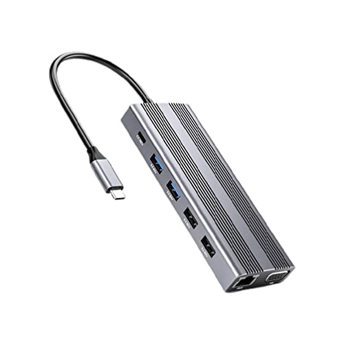 USB-C-Hub 3.0 mit 12 Anschlüssen und High-Speed-Multi-USB-Port-Expander, schnelle Datenübertragung von Oyrcvweuy