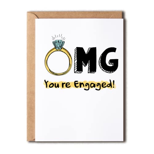 OystersPearl Omg "You're Engaged"-Karte mit englischer Aufschrift "You're Engaged Card", Verlobungskarte, Glückwunschkarte zur Verlobung OystersPearl Omg "You're Engaged"-Karte mit englischer Aufschrift "You're Engaged Card", Verlobungskarte, Glückwunschkarte zur Verlobung von OystersPearl