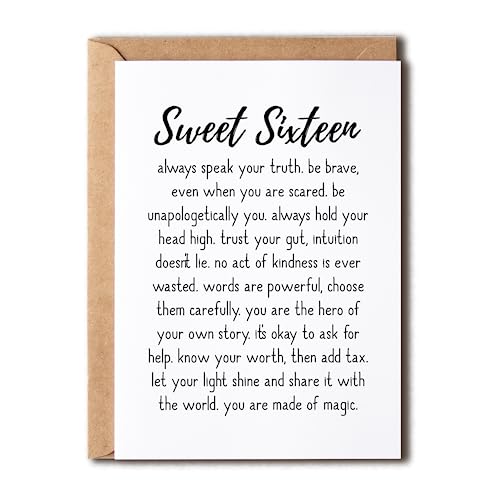 OystersPearl Sweet Sixteen Karte – Geburtstagskarte zum 16. Geburtstag – lustige Grußkarte – lustige Geburtstagskarte – Geschenkkarte für Tochter, Enkelin OystersPearl Sweet Sixteen Karte – Geburtstagskarte zum 16. Geburtstag – lustige Grußkarte – lustige Geburtstagskarte – Geschenkkarte für Tochter, Enkelin von OystersPearl