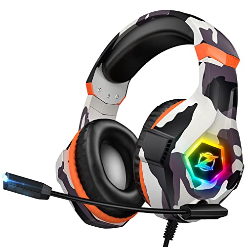 Gaming Headset for PS4 PS5 PC, 3D Surround Sound with Noise Cancelling Microphone, Headset for Xbox One Switch Mac Laptop von Ozeino