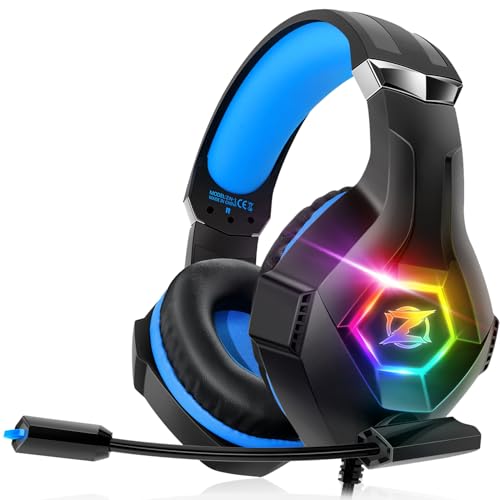 Ozeino Gaming Headset for PS4 PS5 PC,PS4 Headset with Microphone 3D Surround Sound Headphones Noise Cancelling RGB Lights… von Ozeino