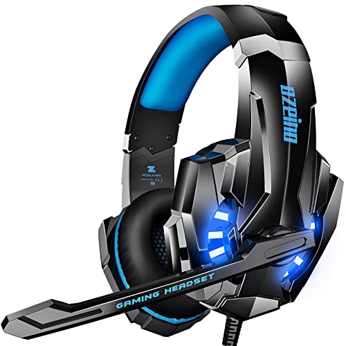 Ozeino Gaming Headset für PS4 PS5 3D Surround Sound Noise Cancelling Kopfhörer Mit Mikrofon Für PC Xbox One Switch with LED Licht von Ozeino