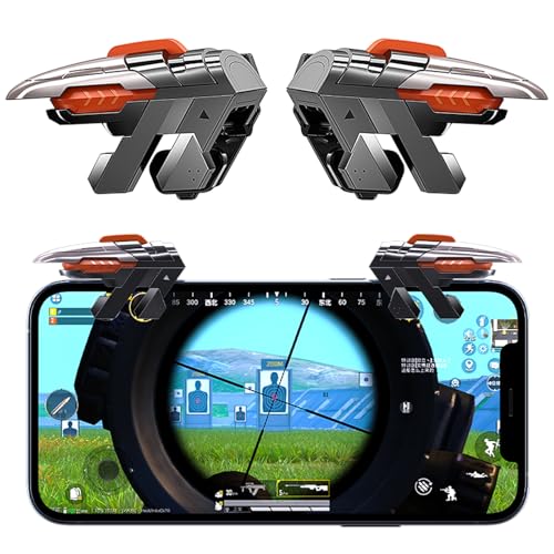 Ozkak Mobile Controller Handy 4 Triggers Joystick Gaming Gadgets L1R1 L2R2 Auslöser für PUBG COD Kompatibel mit iPhone Smartphone Android iOS, Metall-Flügel Ozkak Mobile Controller Handy 4 Triggers Joystick Gaming Gadgets L1R1 L2R2 Auslöser für PUBG COD Kompatibel mit iPhone Smartphone Android iOS, Metall-Flügel von Ozkak
