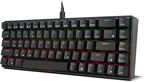 Ozone Tactical Mini Gaming Keyboard -OZTACTICALUS- Mechanisch ohne Ziffernblock, Bluetooth, rote Outemu-Schalter, RGB-LED-Beleuchtung, lautlos, US-Layout, schwarz von Ozone Gaming Gear