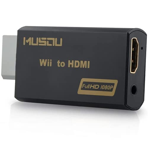 Musou Wii HDMI Adapter Wii auf HDMI Adapter 1080P/720P HD Converter Adapter mit 3,5mm Stereo Audioausgang Wii zu HDMI Konverter für Nintendo Wii HDTV von Ozvavzk