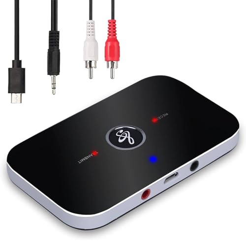 Ozvavzk Bluetooth Transmitter Empfänger,2-in-1 Bluetooth Audio Adapter Lossless-Level HiFi Receiver mit RCA Cinch Aux 3.5mm R/L Kabel für Auto, TV, Fernseher, Kopfhörer, Stereoanlage von Ozvavzk