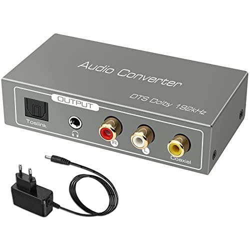 Ozvavzk HDMI ARC Adapter Digital Analog Wandler HDMI ARC Audio Extractor 192kHz Optische Toslink Coaxial zu SPDIF Optical Koaxial Stereo Cinch L/R 3,5mm Klinke für Verstärker Soundbar Heimkinosystem von Ozvavzk