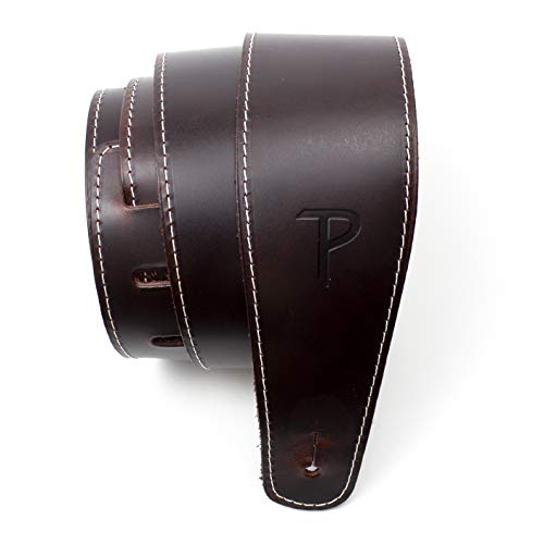 Perri's Leathers Ltd. - Gitarrengurt - Baseball-Leder (Serie) - Bordeaux - Einstellbar - Für Akustik-/Bass-/Elektrogitarren - Hergestellt in Kanada (SP25S-7053) von P Perri's Leathers Ltd.