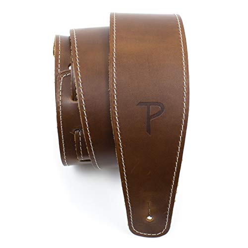 Perri's Leathers Ltd. - Gitarrengurt - Baseball-Leder (Serie) - Hellbraun - Einstellbar - Für Akustik-/Bass-/Elektrogitarren - Hergestellt in Kanada (SP25S-7049) von P Perri's Leathers Ltd.