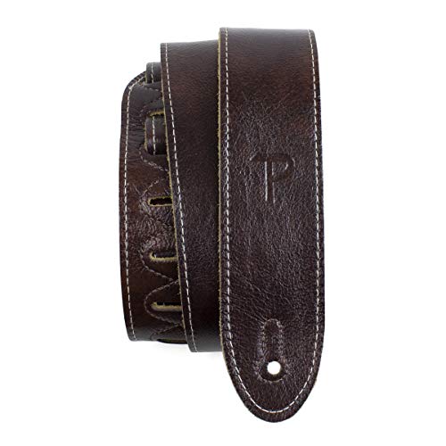 Perri's Leathers Ltd. - Gitarrengurt - Italienisches Leder - Mahagoni - Einstellbar - Für Akustik-/Bass-/Elektrogitarren - Hergestellt in Kanada (BM2-6698) von P Perri's Leathers Ltd.