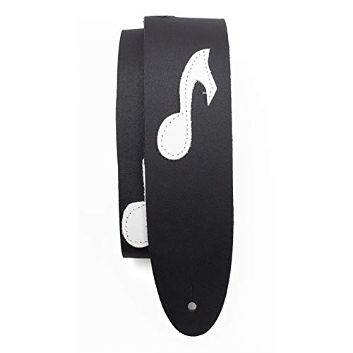 Perri's Leathers Ltd. - Gitarrengurt - Leder - The Famous Collection - Musiknoten - Schwarz/Weiss - Für Akustik-/Bass-/Elektrogitarren - Hergestellt in Kanada (BMN-217) von P Perri's Leathers Ltd.