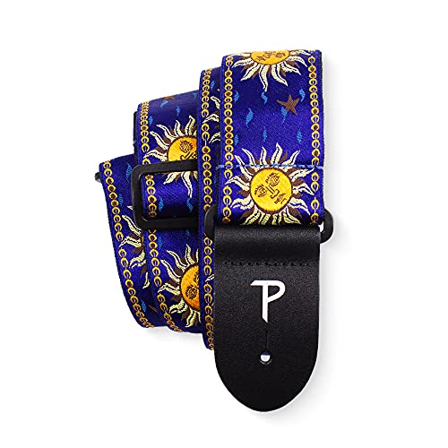 Perri's Leathers Ltd. - Gitarrengurt - Nylon - Jacquard - Hello Sunshine - Blau - Einstellbar - Für Akustik-/Bass-/Elektrogitarren - Hergestellt in Kanada (TWS-7009) von P Perri's Leathers Ltd.