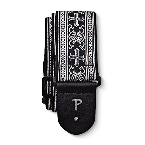 Perri's Leathers Ltd. - Gitarrengurt - Nylon - Jacquard - Metallic Silber - Einstellbar - Für Akustik-/Bass-/Elektrogitarren - Hergestellt in Kanada (TWS-6548) von P Perri's Leathers Ltd.