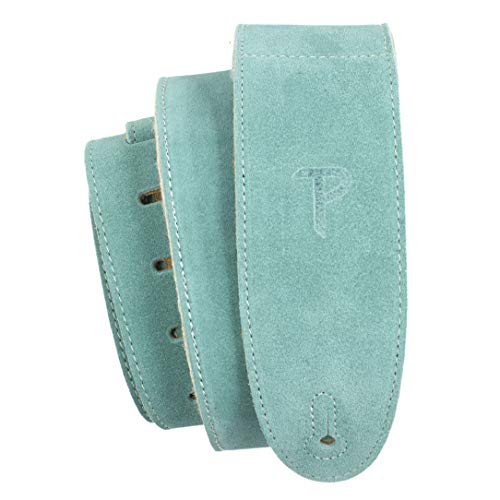 Perri's Leathers Ltd. - Gitarrengurt - Schweden - Schaffellpolsterung - Teal - einstellbar - für Akustik-/Bass-/Elektrogitarren - Made in Canada (DL325S-209) von P Perri's Leathers Ltd.