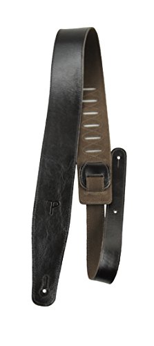 Perri's Leathers Ltd. - The Africa Collection - 1 Gitarrengurt - Verstellbare Länge - Wildleder u. Leder - Schwarz (AFR25-6874) von P Perri's Leathers Ltd.