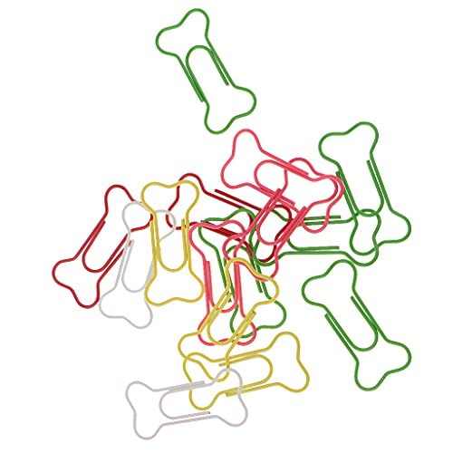 50 Stück Gemischte Knochen Form Büroklammern Metall Lesezeichen Büromaterial von P Prettyia
