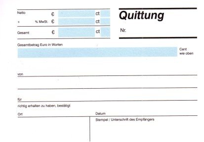 Quittungsblock A6 50Blatt ohne Durchschlag Packung 10 Stück von P & P 24