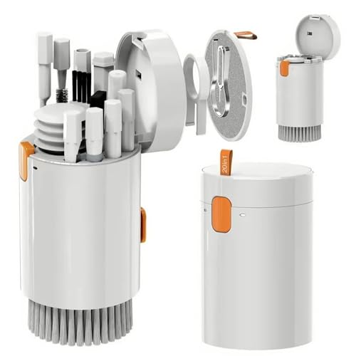 Laptop-Reinigungsset – MacBook-Tastatur-Reinigungsset – Tastatur-Reinigungsset – Tastaturreiniger – Bürstenwerkzeug für PC, TV, Telefon, Computer-Bildschirme, Reinigungsspray (weiß) von P.B.V