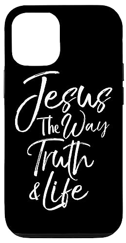 Hülle für iPhone 12/12 Pro Christlicher Bibelvers Zitat Cute Jesus the Way Truth & Life von P37 Design Studio Jesus Shirts