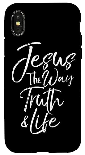 Hülle für iPhone X/XS Christlicher Bibelvers Zitat Cute Jesus the Way Truth & Life von P37 Design Studio Jesus Shirts